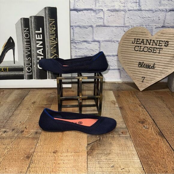 Retired Rothy’s Women's Navy Blue Honeycomb Luxury Ballet Flats US Size 6 1/2 - Picture 6 of 13